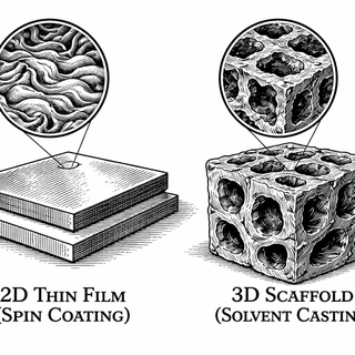 Illustration for When Flat Beats Bumpy (Until It Doesn't): The Curious Case of 2D Films vs. 3D Scaffolds in Bone Engineering