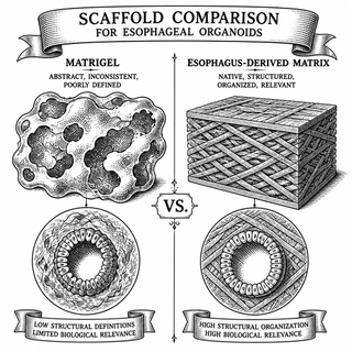 Illustration for Esophagus Organoids Get a Better Scaffold: Swapping Matrigel for Native Matrix