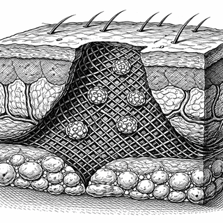 Illustration for A Self-Healing Hydrogel, Fat-Derived Stem Cells, and the Very Ambitious Plan to Make Wounds Behave