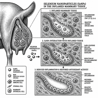 Illustration for Tiny Selenium Particles Take on Mastitis in Goats