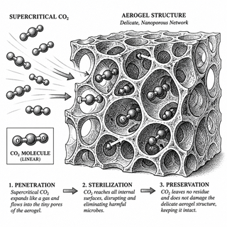 Illustration for Cleaning Up Aerogels Without the Toxic Aftertaste: How Supercritical CO2 Sterilizes Tomorrow's Medical Materials