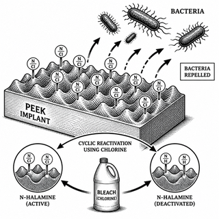 Illustration for Teaching a Plastic Implant to Fight Back: The Antibiotic-Free PEEK Makeover