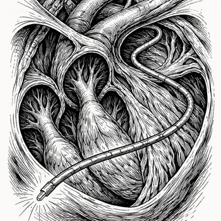 Illustration for A Catheter Tries to Keep Up With a Moving Target in Ventricular Arrhythmias