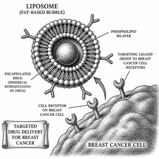Illustration for Nanotech Drug Delivery for Breast Cancer: Tiny Couriers, Big Expectations