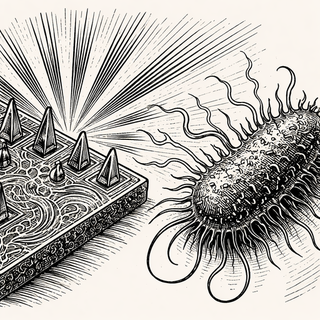 Illustration for Laser-Engineered Copper Nanostructures vs. Microbes: Tiny Metal, Big Drama